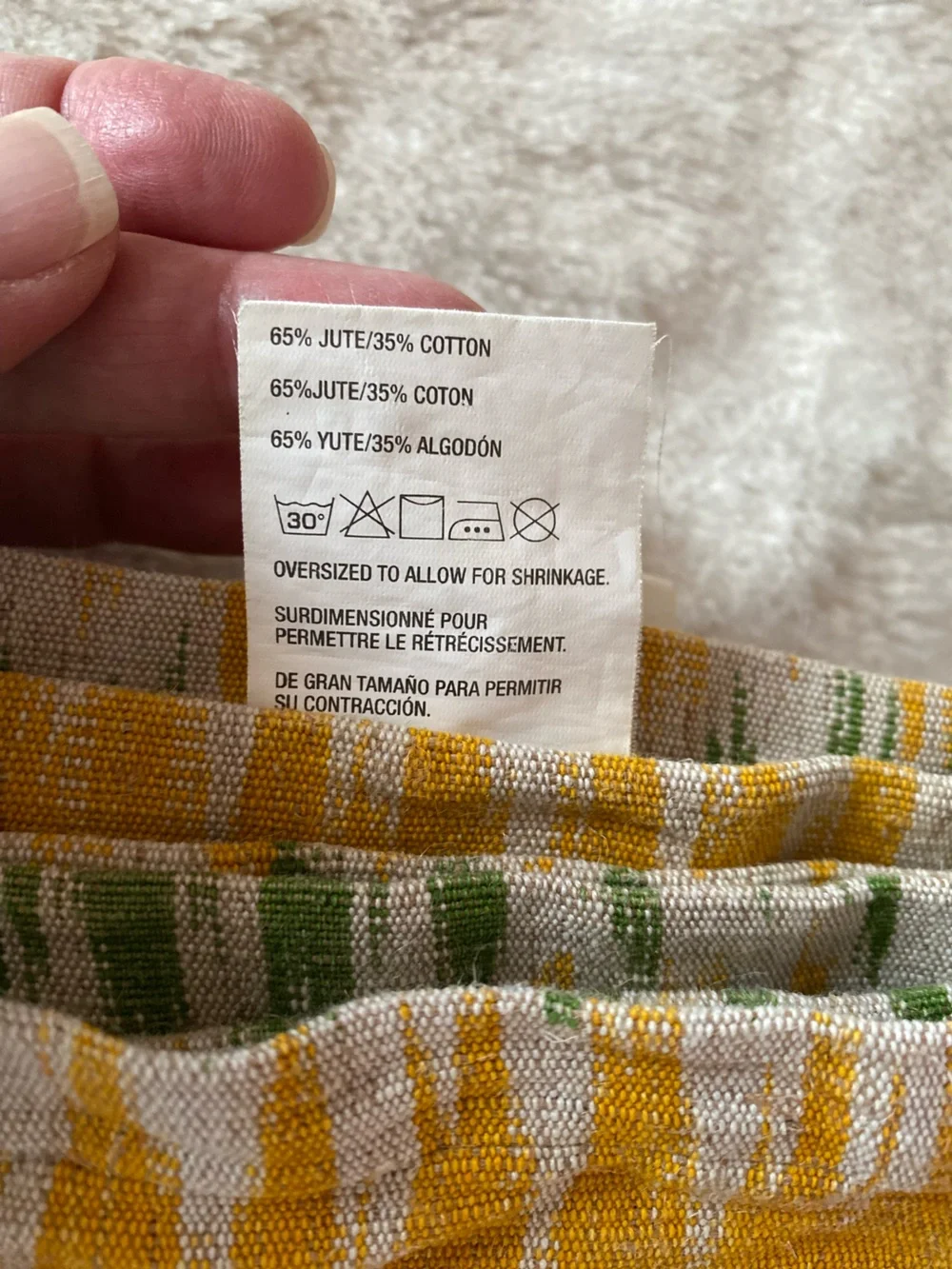 Crate & Barrel Ikat Ziggy multicolor set  of 4 jute/cotton blend placemats